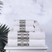 Larissa Cotton Geometric Embroidered Jacquard Border 6 Piece Towel Set - White