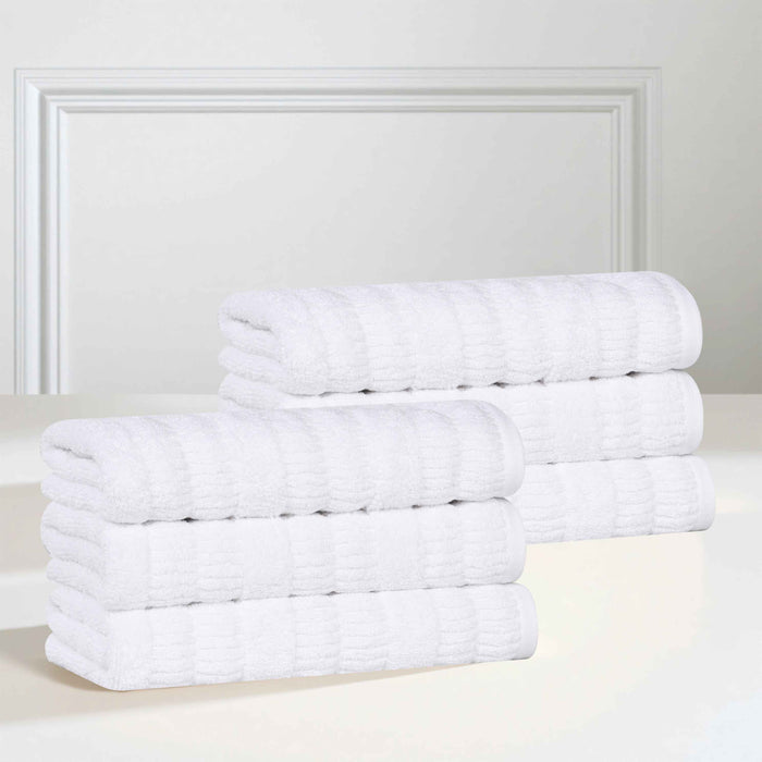 Mika Smart Twist Cotton Solid Hand Towels, Set of 6