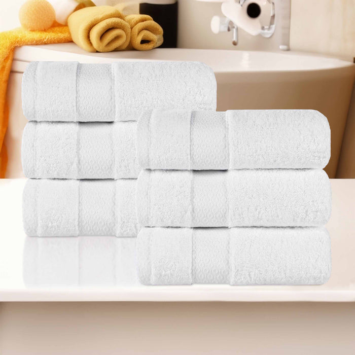 Niles Egypt Produced Giza Cotton Dobby Absorbent Hand Towel Set of 6