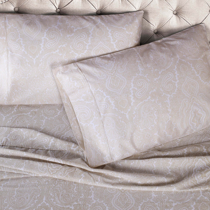 Italian Paisley 600 Thread Count Cotton Blend 2-Piece Pillowcase Set - White