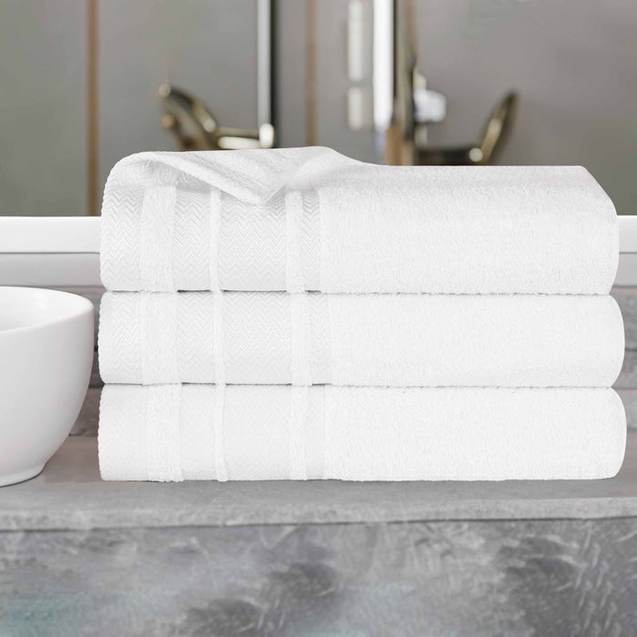 Hays Cotton Soft Medium Weight Bath Towel Set of 3 - White