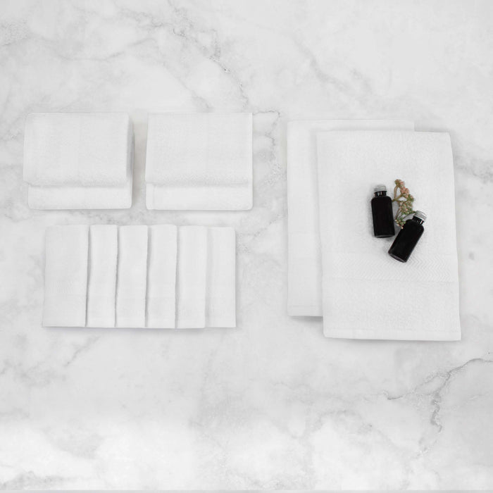 Franklin Cotton Eco Friendly 12 Piece Towel Set - White