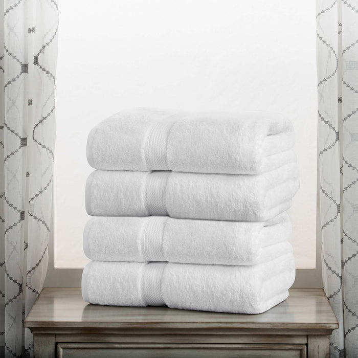 Egyptian Cotton Pile Plush Heavyweight Soft 4 Piece Bath Towel Set