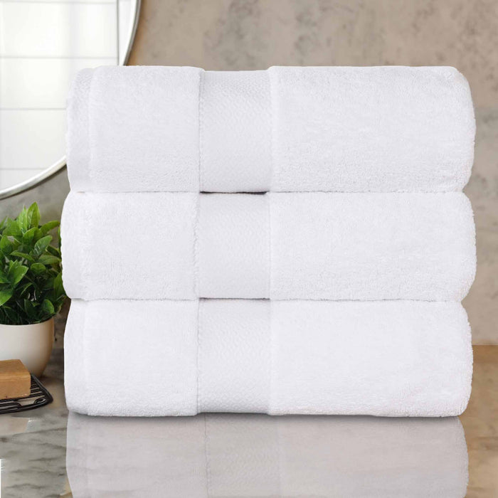 Niles Egypt Produced Giza Cotton Dobby Absorbent Bath Towel Set of 3