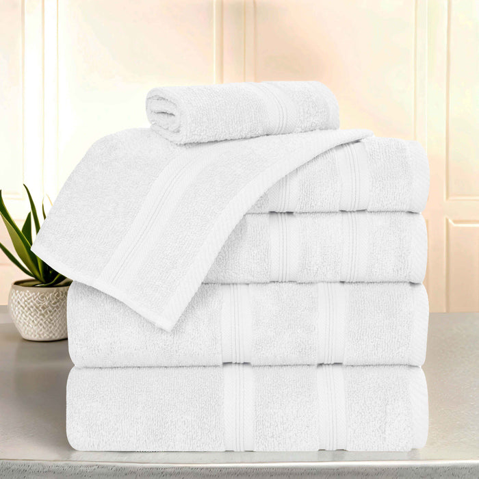 Smart Dry Zero Twist Cotton 6 Piece Solid Assorted Towel Set