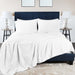 Cotton Linen Blend Deep Pocket 4-Piece Bed Sheet Set - White