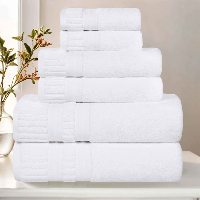 Venice Zero Twist Cotton Medium Weight Absorbent 6 Piece Towel Set