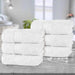 Atlas Combed Cotton Highly Absorbent Solid Hand Towels Set of 6 - White