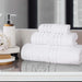 Sadie Zero Twist Cotton Floral Motif 3 Piece Jacquard Towel Set - White