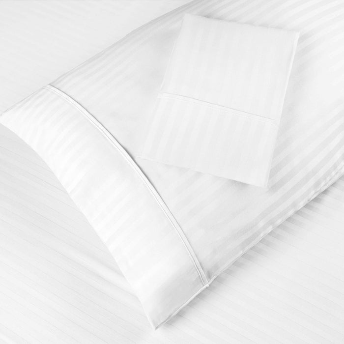 400 Thread Count Stripe Egyptian Cotton Pillowcases Set of 2 - White