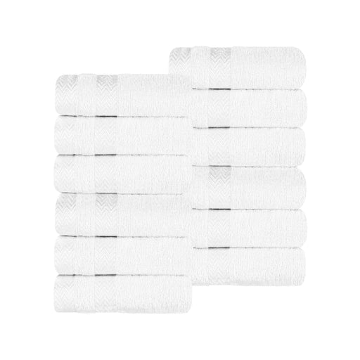 Hays Cotton Medium Weight Face Towel Washcloth Set of 12 - White