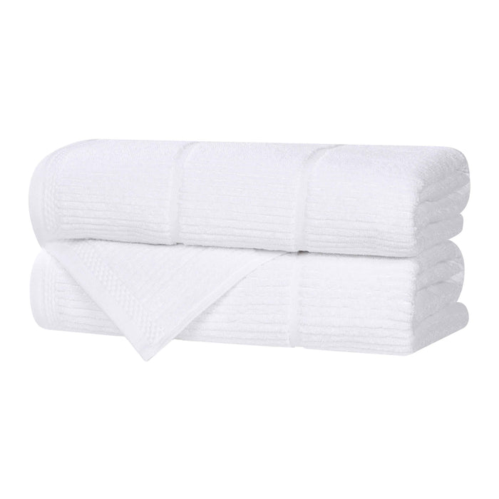 Milo Smart Twist Cotton Solid Ribbed Design Bath Towels, Set of 2