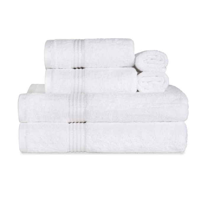 Heritage Egyptian Cotton 6 Piece Solid Towel Set - White