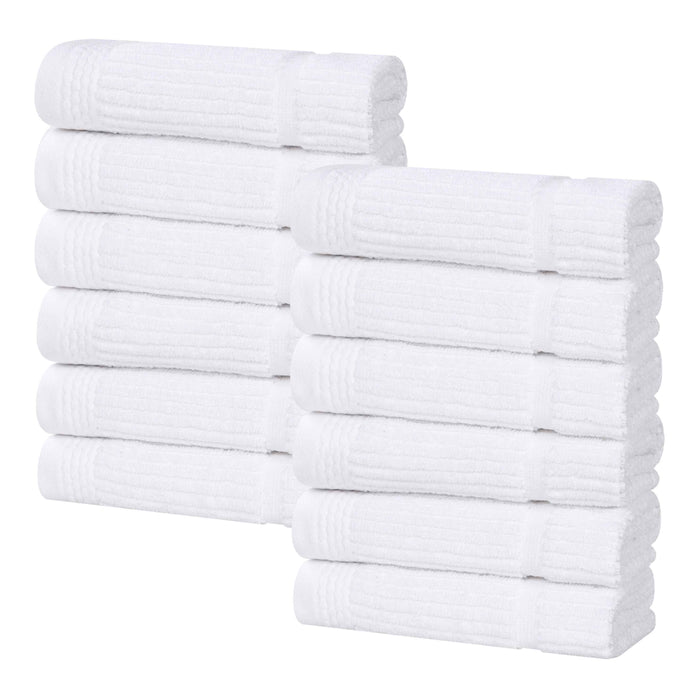 Milo Smart Twist Cotton Solid Face Towels Washcloths, Set of 12