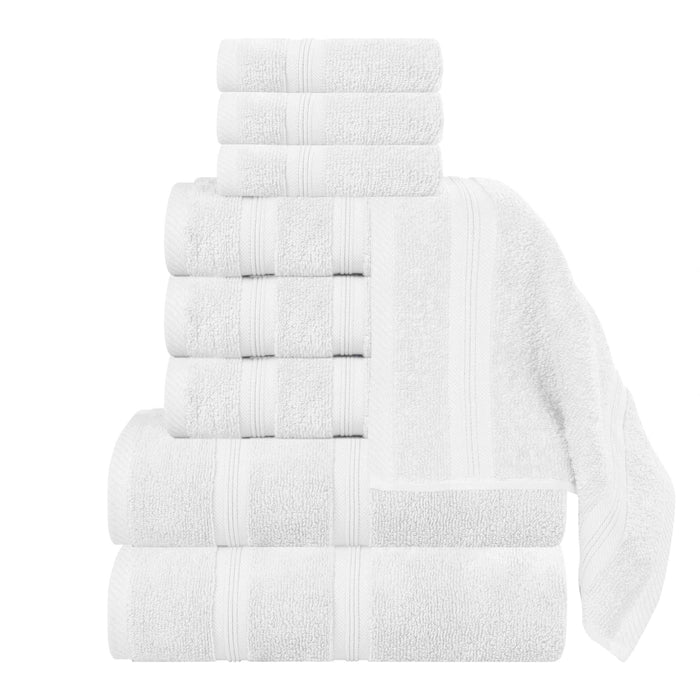 Smart Dry Zero Twist Cotton 9 Piece Solid Assorted Towel Set