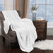 Fleece Plush Medium Weight Fluffy Decorative Blanket Or Throw - White