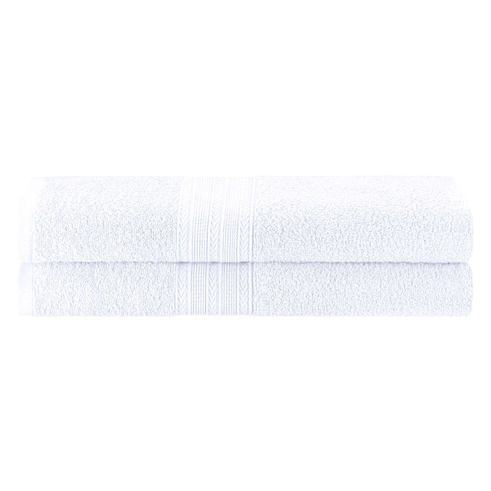 Cotton Eco Friendly 2 Piece Solid Bath Sheet Towel Set - White