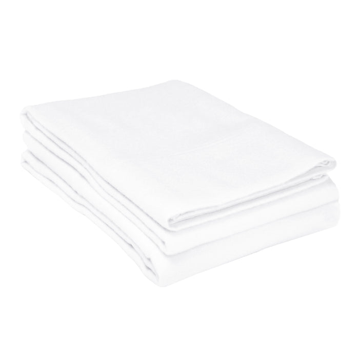 Solid Flannel Cotton Pillowcases, Set of 2 - White