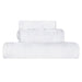 Ribbed Turkish Cotton Quick-Dry Solid 3 Piece Assorted Towel Set - White