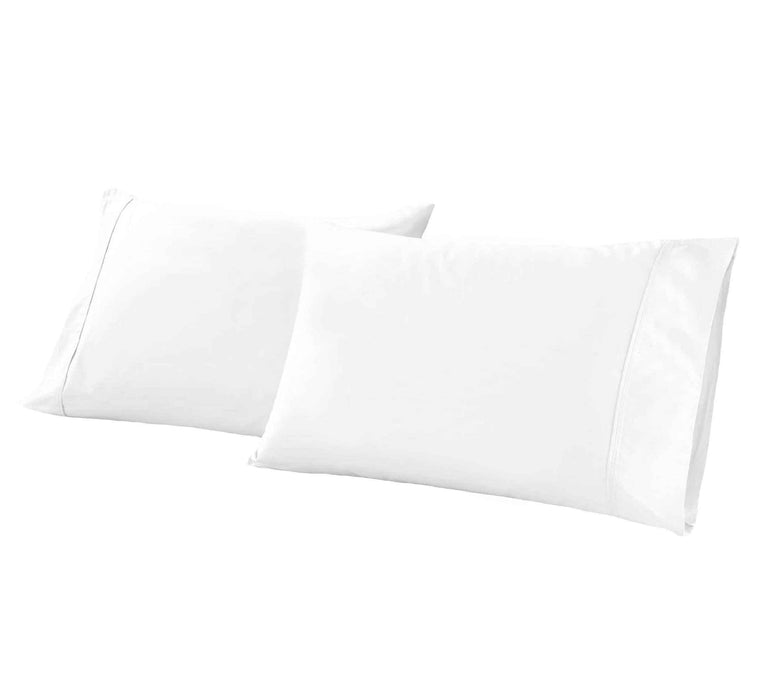 Gina Organic Cotton 300 Thread Count Percale Pillowcases, Set of 2 - White