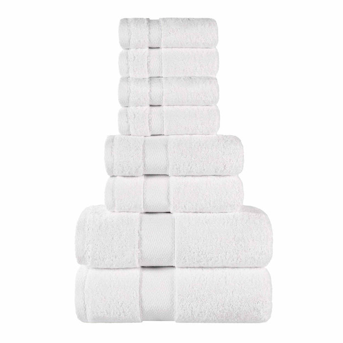 Niles Egypt Produced Giza Cotton Dobby Absorbent 8 Piece Towel Set