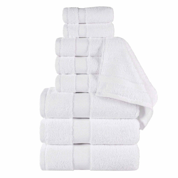 Niles Egypt Produced Giza Cotton Dobby Absorbent 9 Piece Towel Set