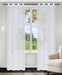 Heartleaf Embroidered Trellis Soft Diffused Light Sheer Curtain Set - White