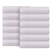 Soho Ribbed Textured Cotton Ultra-Absorbent Face Towel (Set of 12) - White