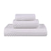 Soho Ribbed Textured Cotton Ultra-Absorbent 3-Piece Assorted Towel Set - White