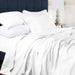 Cotton Linen Blend Deep Pocket 4-Piece Bed Sheet Set - White