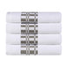 Larissa Cotton Geometric Embroidered Border Bath Towels, Set of 4 - White