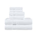 Kendell Egyptian Cotton 6 Piece Towel Set with Dobby Border - White