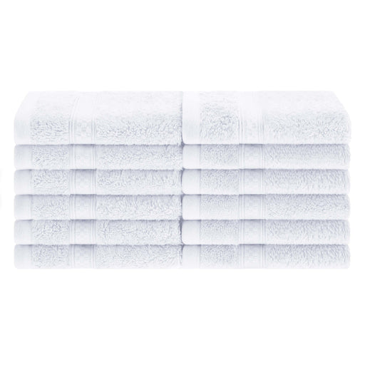 Rayon from Bamboo Blend Solid 12 Piece Face Towel Set - White