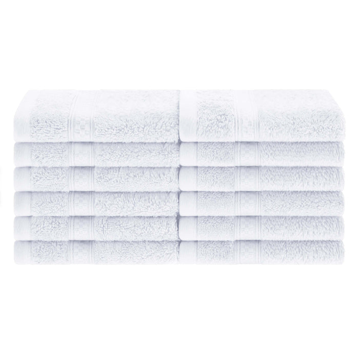 Rayon from Bamboo Blend Solid 12 Piece Face Towel Set - White