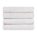 Turkish Cotton Jacquard Herringbone and Solid 4 Piece Bath Towel Set - White