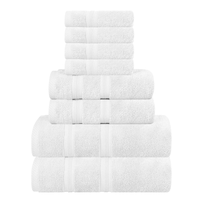 Smart Dry Zero Twist Cotton 8 Piece Solid Assorted Towel Set