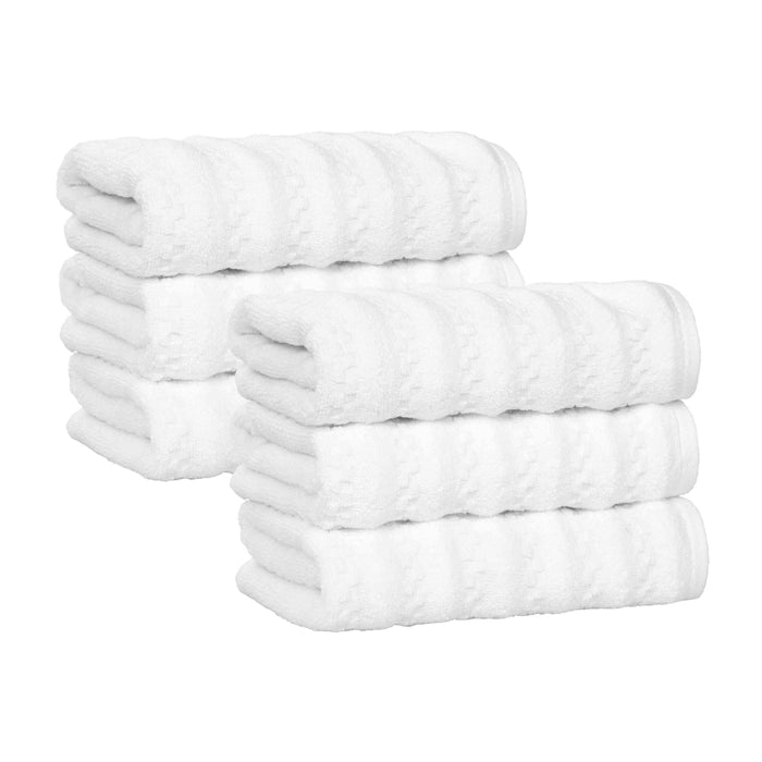 Zuma Zero Twist Cotton Medium Weight Absorbent Hand Towels, Set of 6