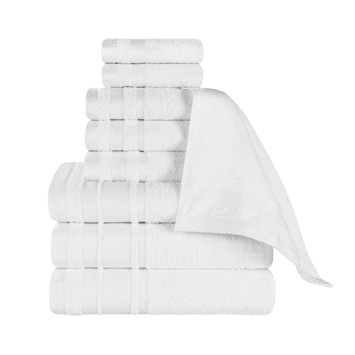 Hays Cotton Medium Weight 9 Piece Bathroom Towel Set - White