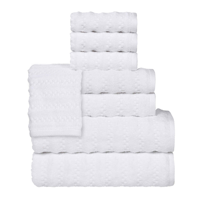 Zuma Zero Twist Cotton Medium Weight Soft Absorbent 8 Piece Towel Set