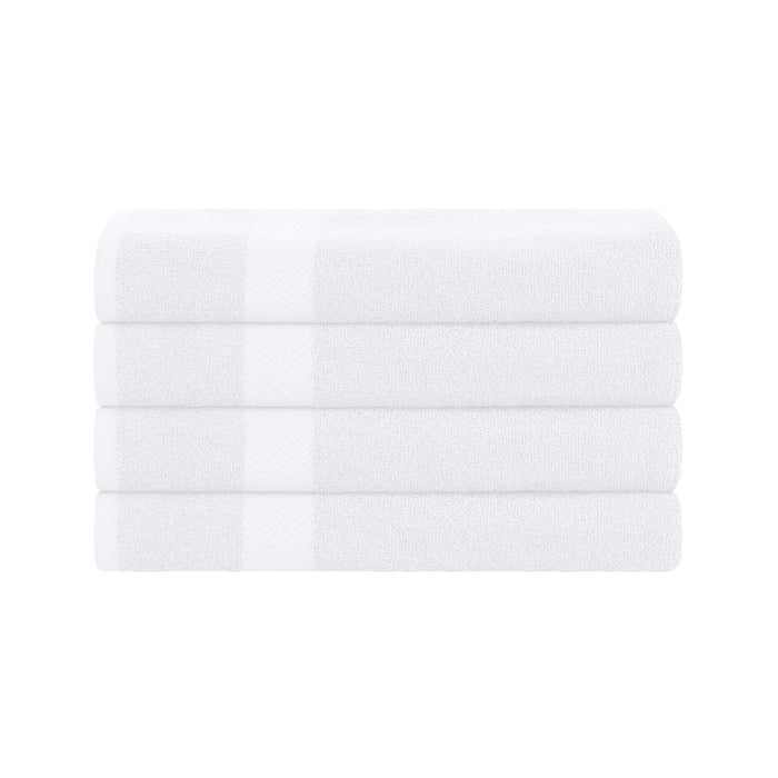 Franklin Cotton Eco Friendly 4 Piece Bath Towel Set - White