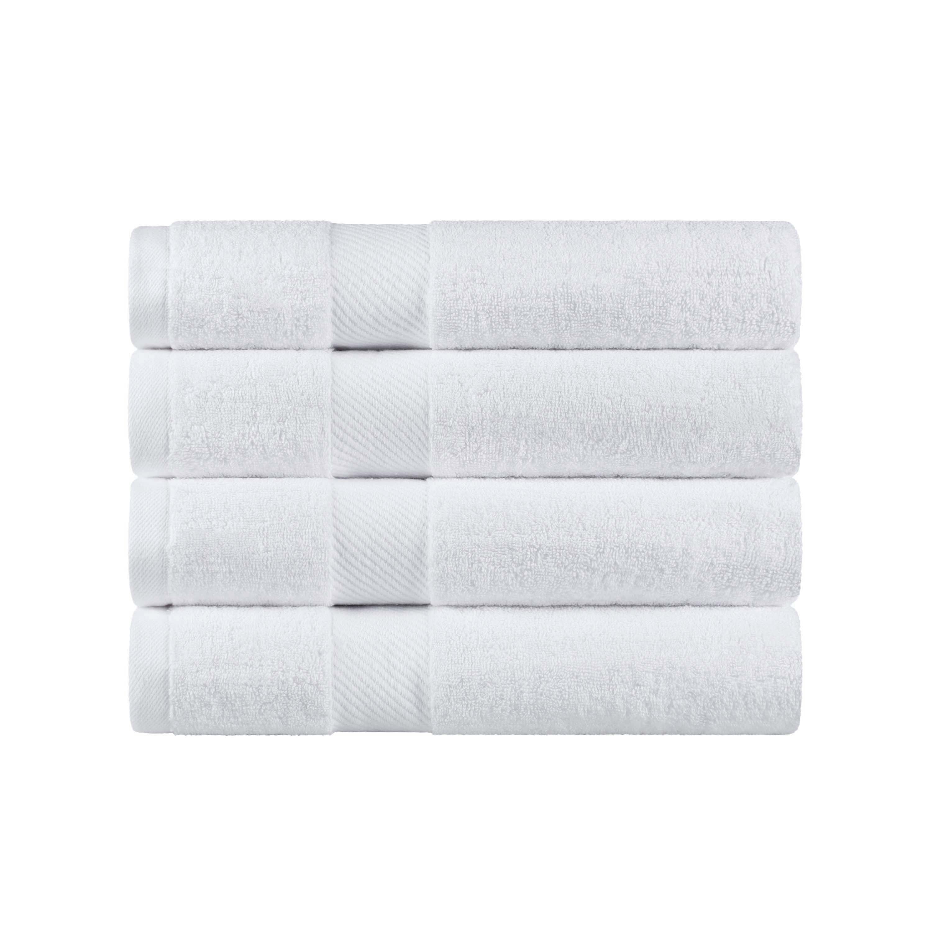 Kendell Egyptian Cotton 4 Piece Bath Towel Set with Dobby Border - Blue Nile Mills
