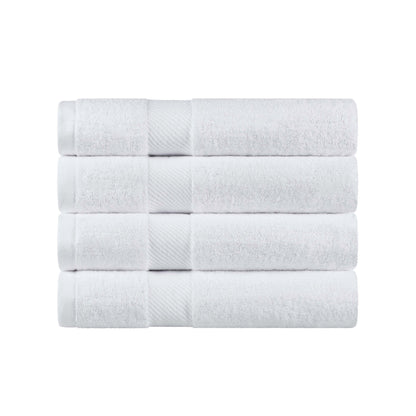Kendell Egyptian Cotton 4 Piece Bath Towel Set with Dobby Border - Blue Nile Mills