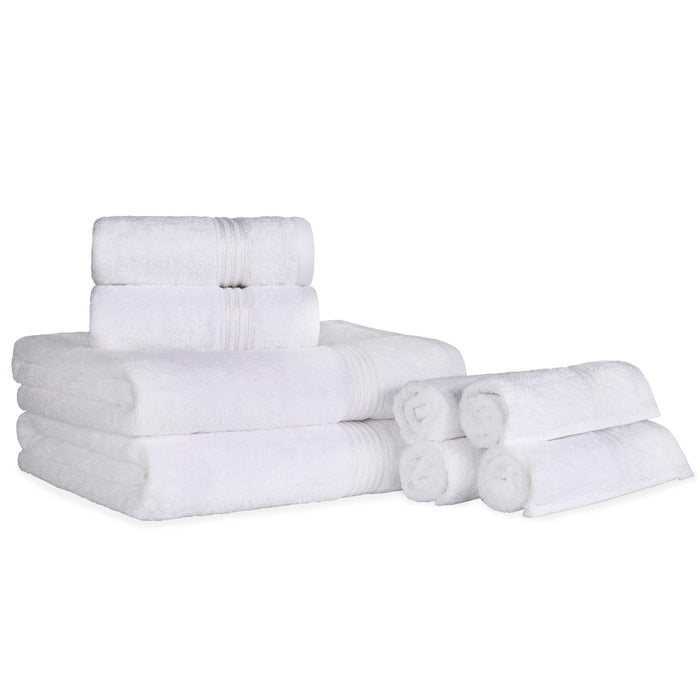 Egyptian Cotton Highly Absorbent Solid 8 Piece Ultra Soft Towel Set