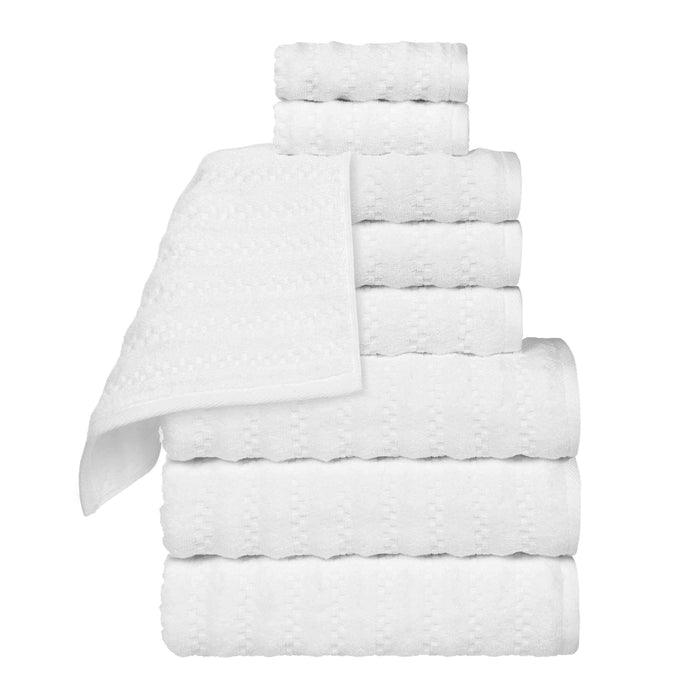 Zuma Zero Twist Cotton Medium Weight Soft Absorbent 9 Piece Towel Set