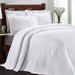 Aspen Cotton Blend Jacquard Woven Floral Scalloped Edges Bedspread Set - White