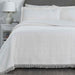 Remi Cotton Blend Jacquard Woven Geometric Fringe Bedspread Set - White