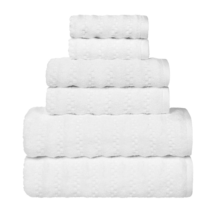 Zuma Zero Twist Cotton Medium Weight Soft Absorbent 6 Piece Towel Set