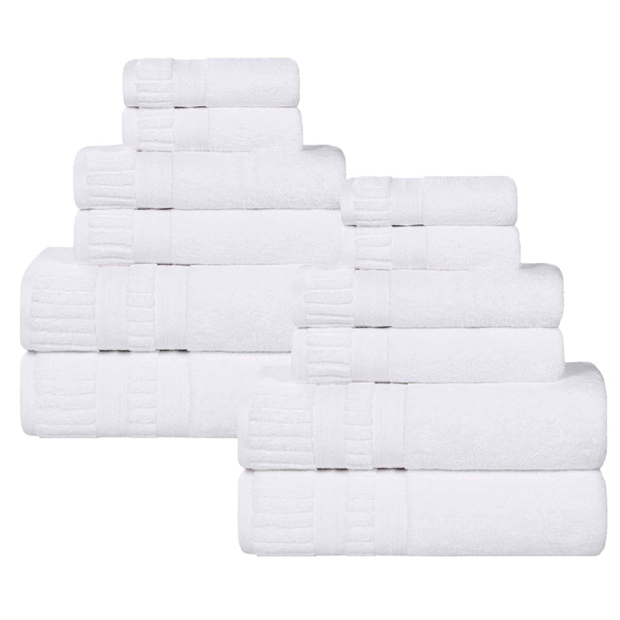 Venice Zero Twist Cotton Medium Weight Absorbent 12 Piece Towel Set