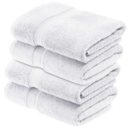 Egyptian Cotton Plush Heavyweight Absorbent Bath Towel Set of 4 - White