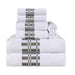 Larissa Cotton Geometric Embroidered Border 8-Piece Assorted Towel Set - White